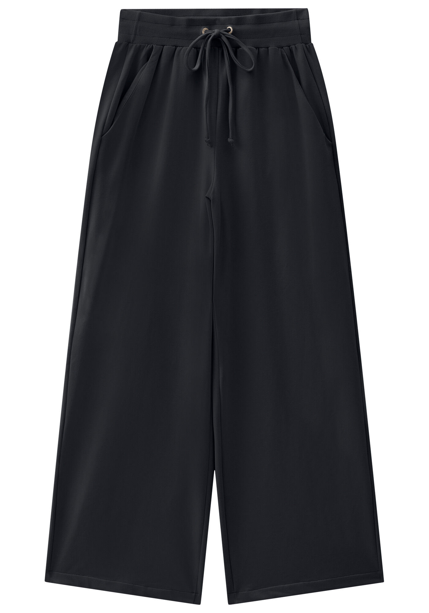 Cal&ccedil;a Reta Ampla em Molecotton com Bolsos, , large.