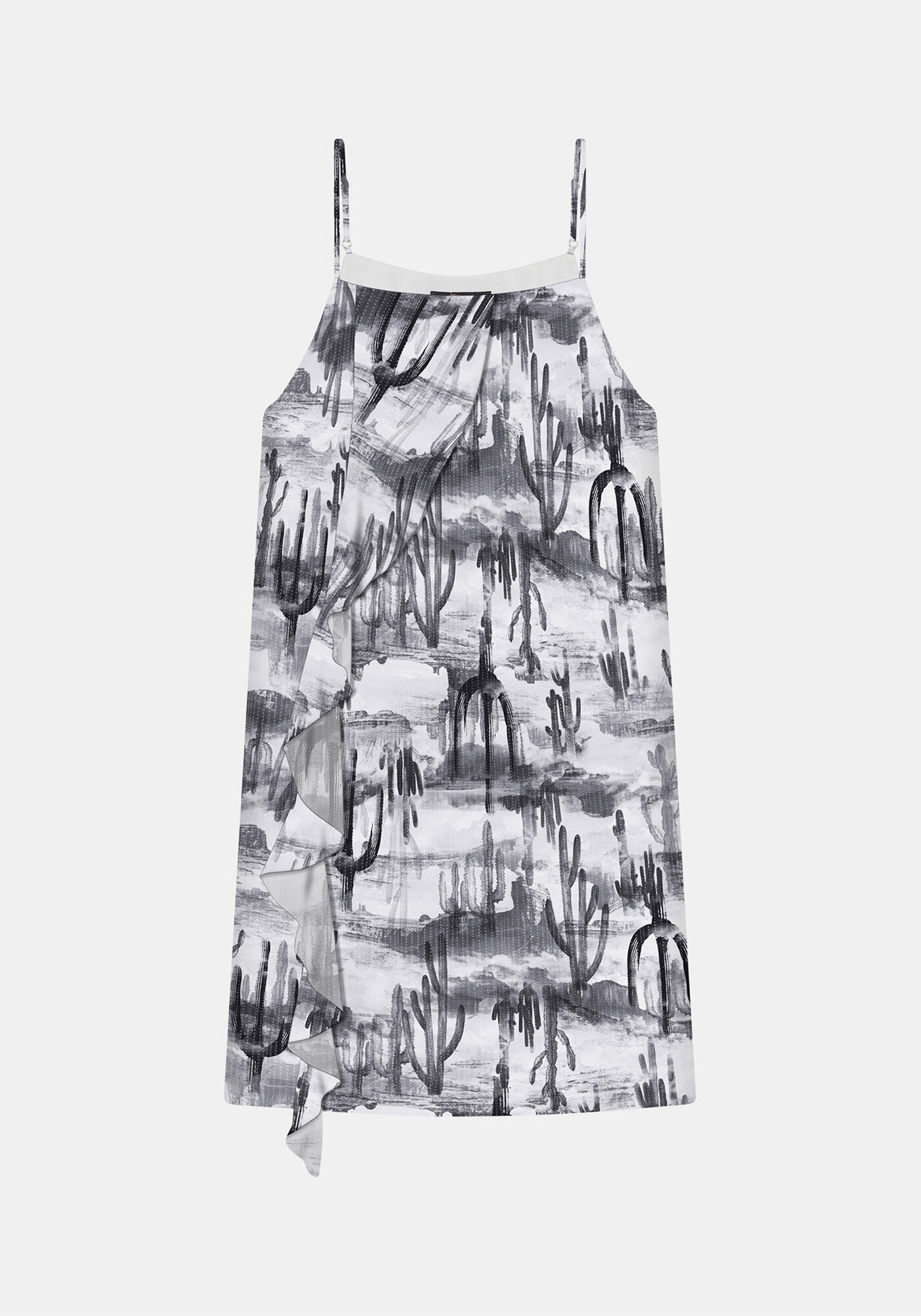 Vestido com Al&ccedil;as Babado Tecido, , large.