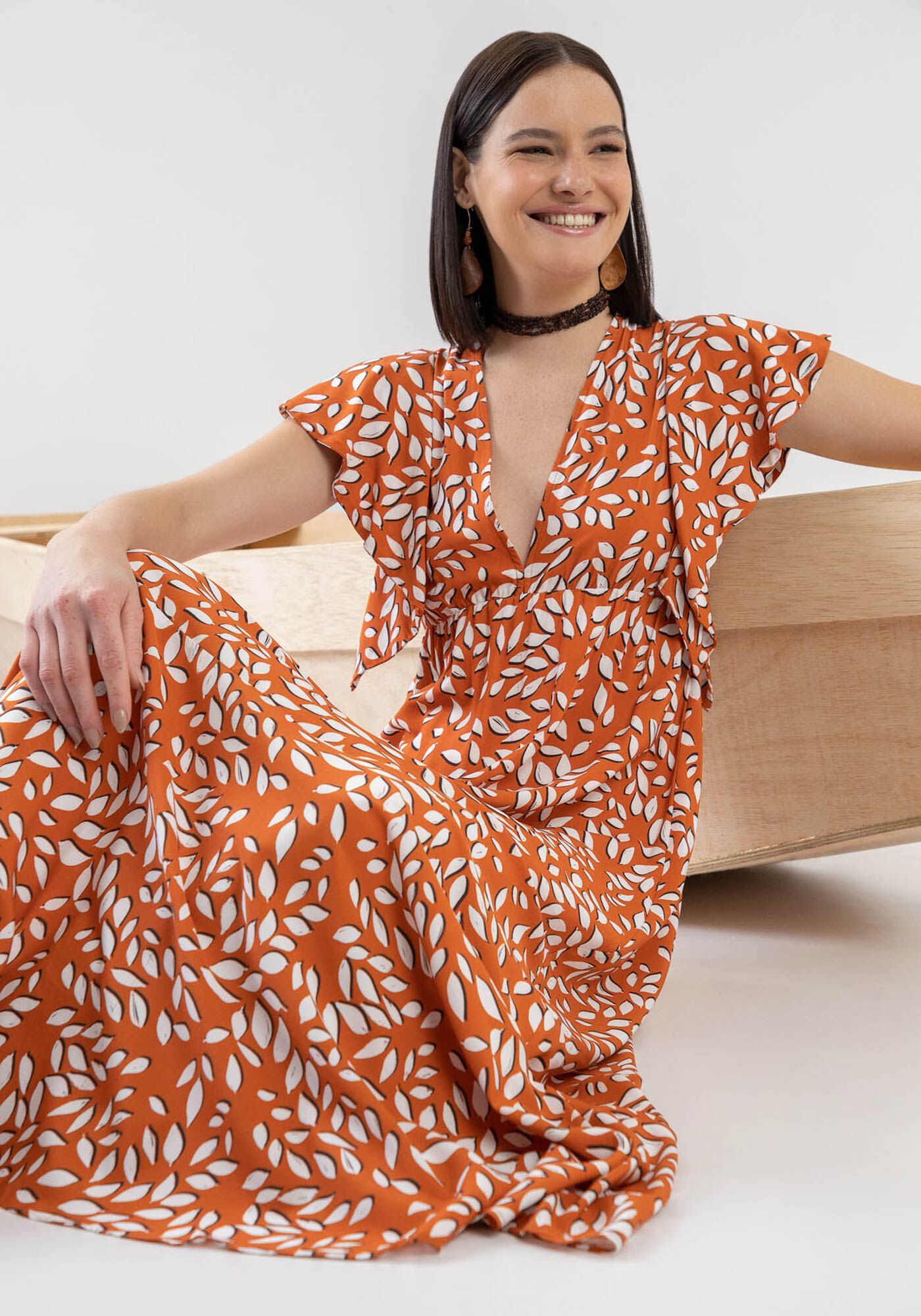 Vestido midi hotsell estampado floral