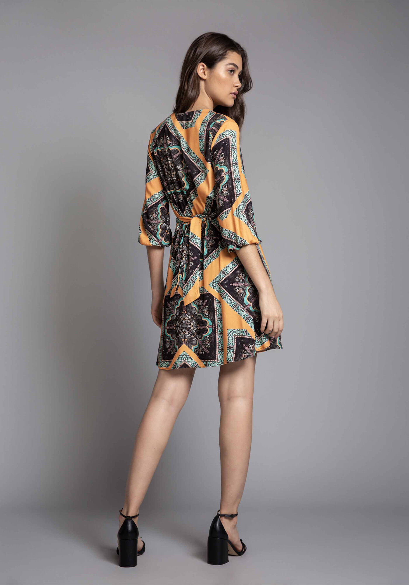 Vestido Manga 3/4 Transpasse, , large.