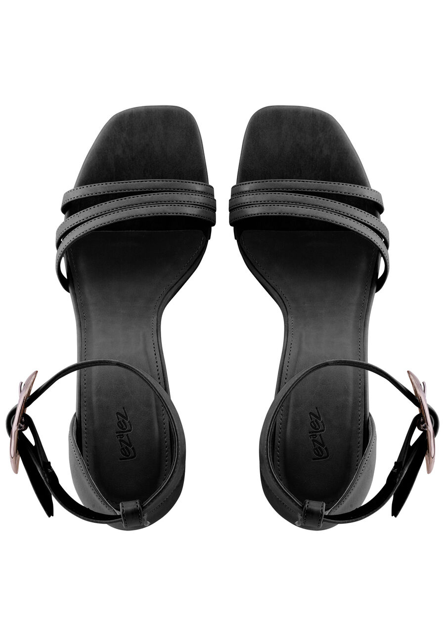 Sandália Salto Médio Bloco com Detalhe Fivela, . Sandália Salto Médio Bloco com Detalhe Fivela, , large.