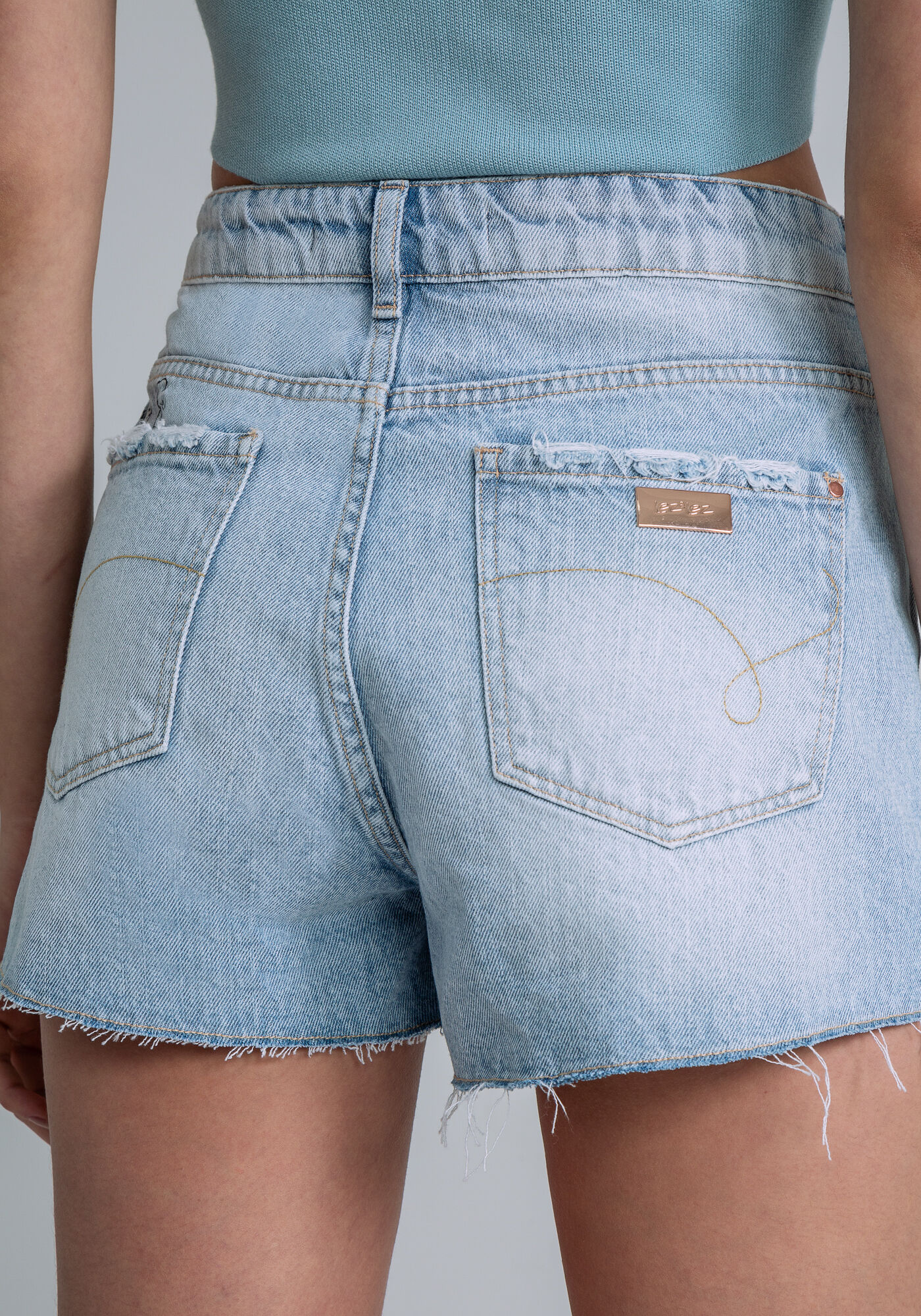 Shorts Jeans Bordado Rio, JEANS, large.