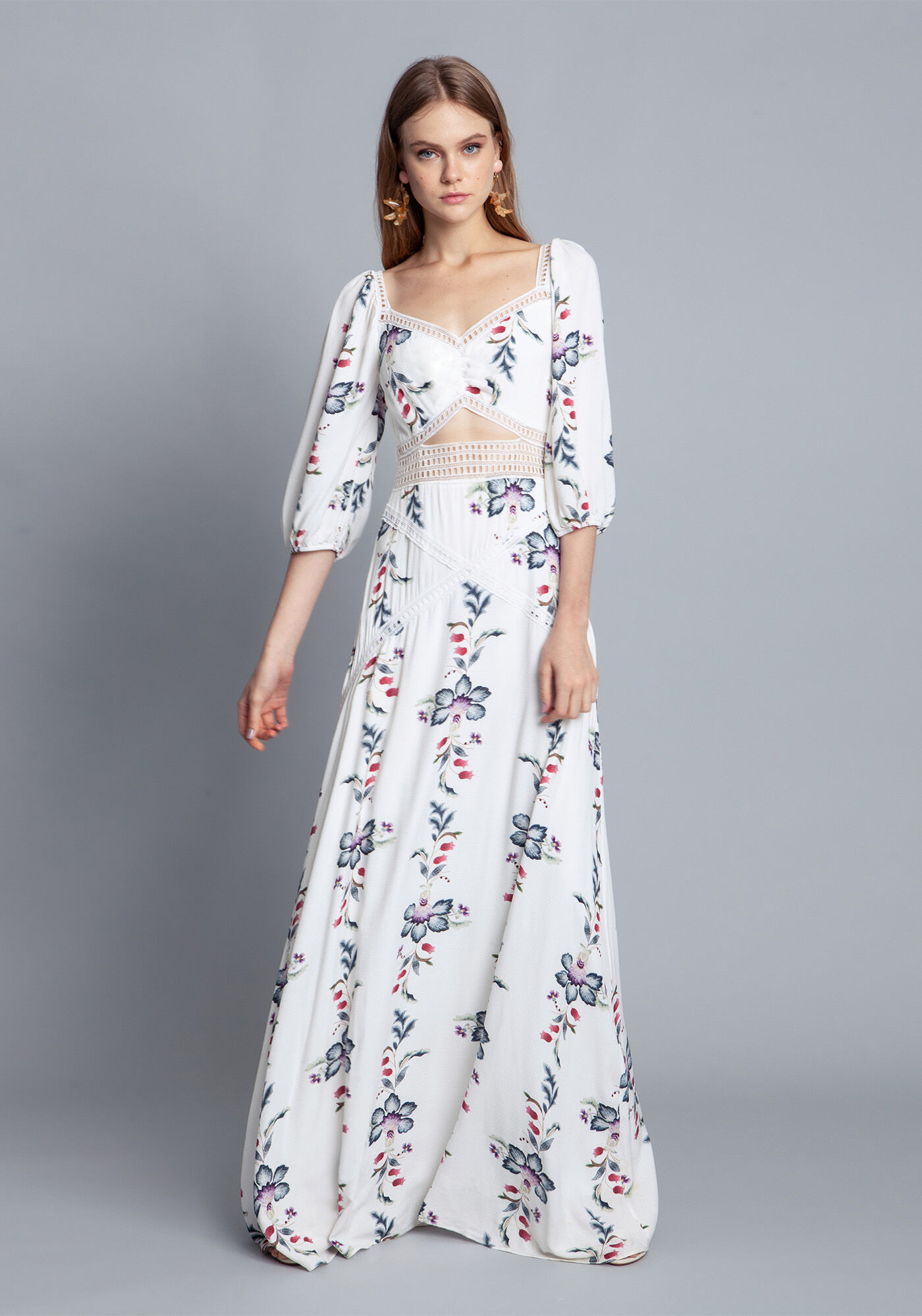 Vestido Tecido Rayon Stars Longo Ornamental, , large.