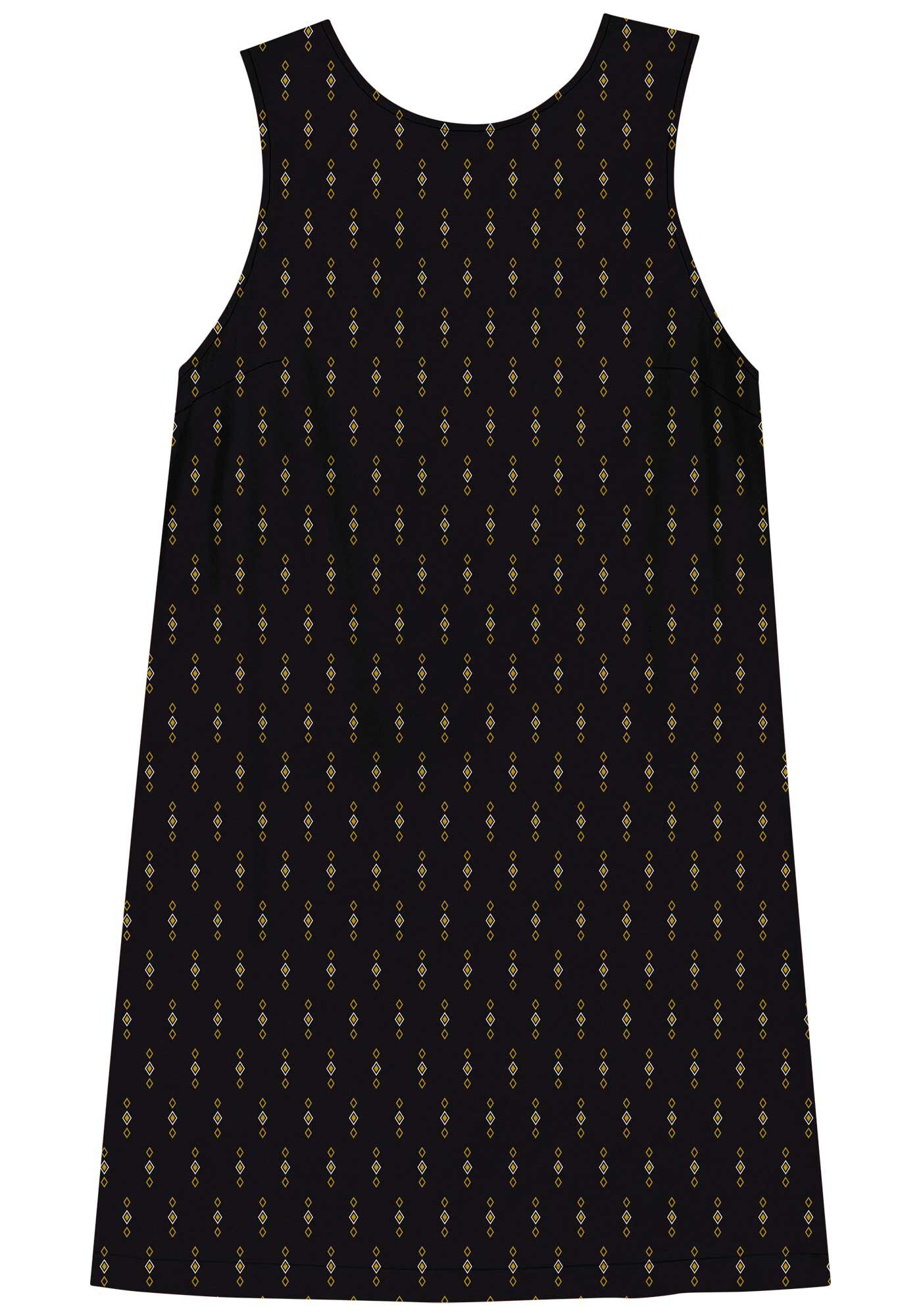 Vestido Curto Estampado Sem Mangas Em Viscose, , large.