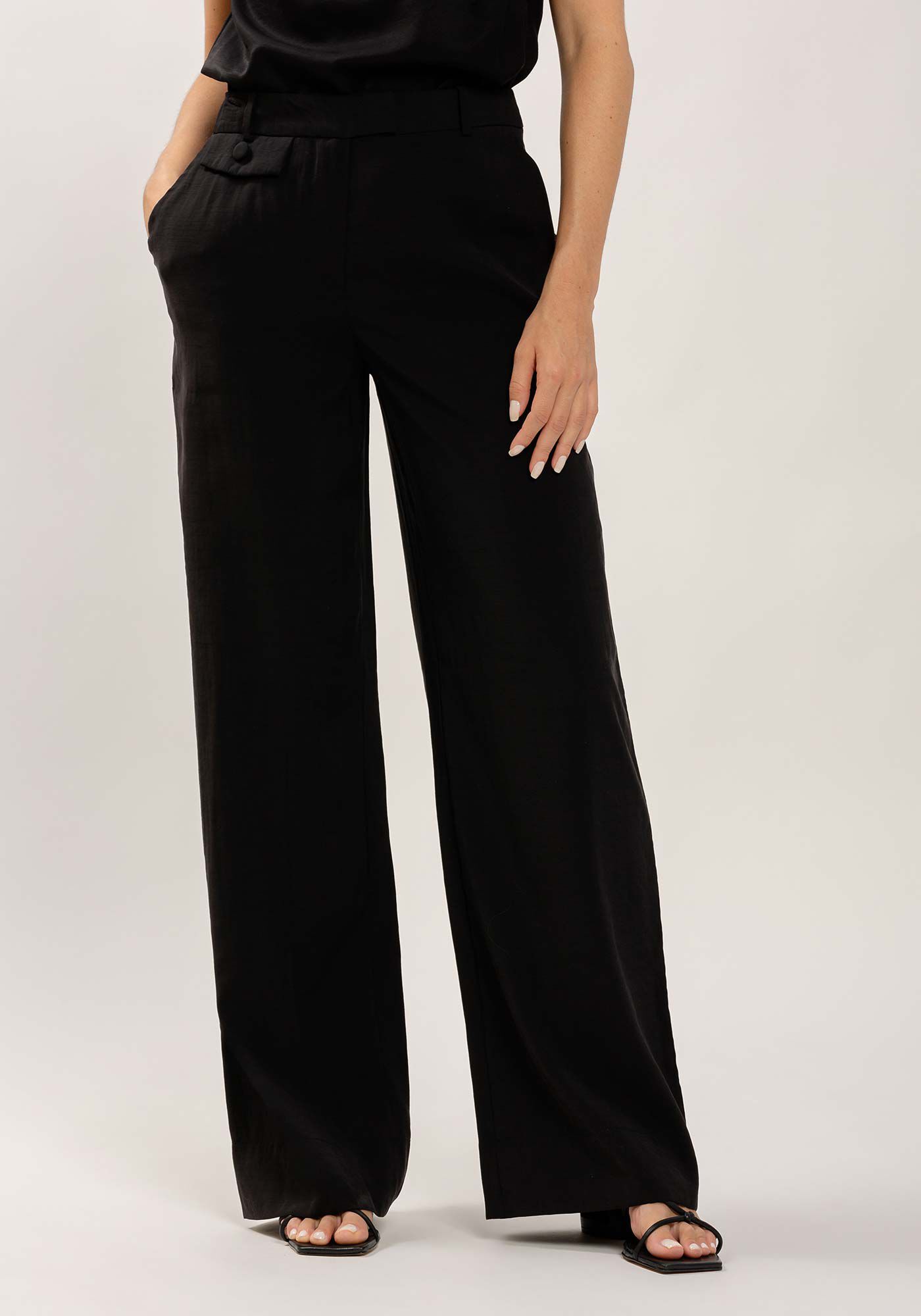 Cal&ccedil;a Wide Leg Alfaiataria com Detalhe Lapela, , large.