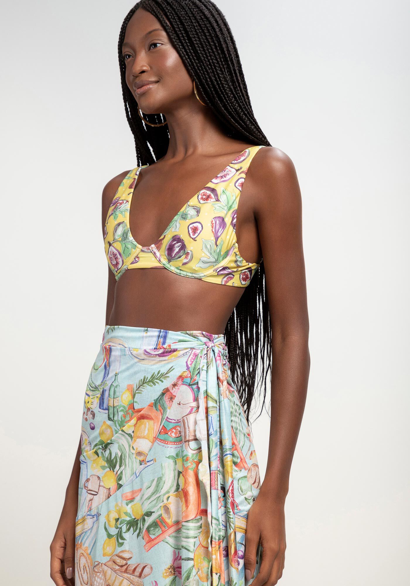 Saia Midi Sa&iacute;da de Praia Transpassada, DESAYUNO, large.