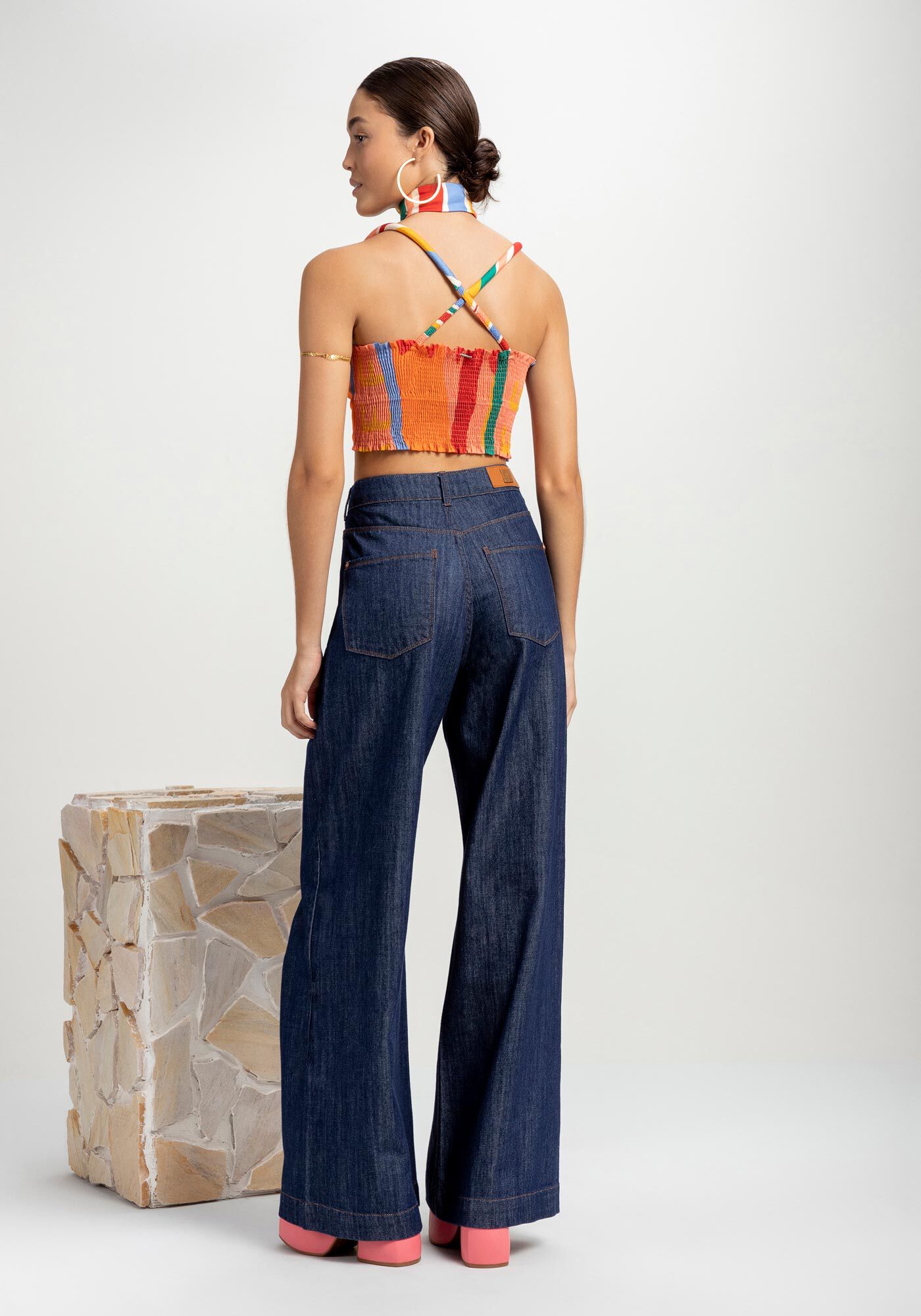 Cal a Jeans Pantalona com Cintura Super Alta Lez a Lez