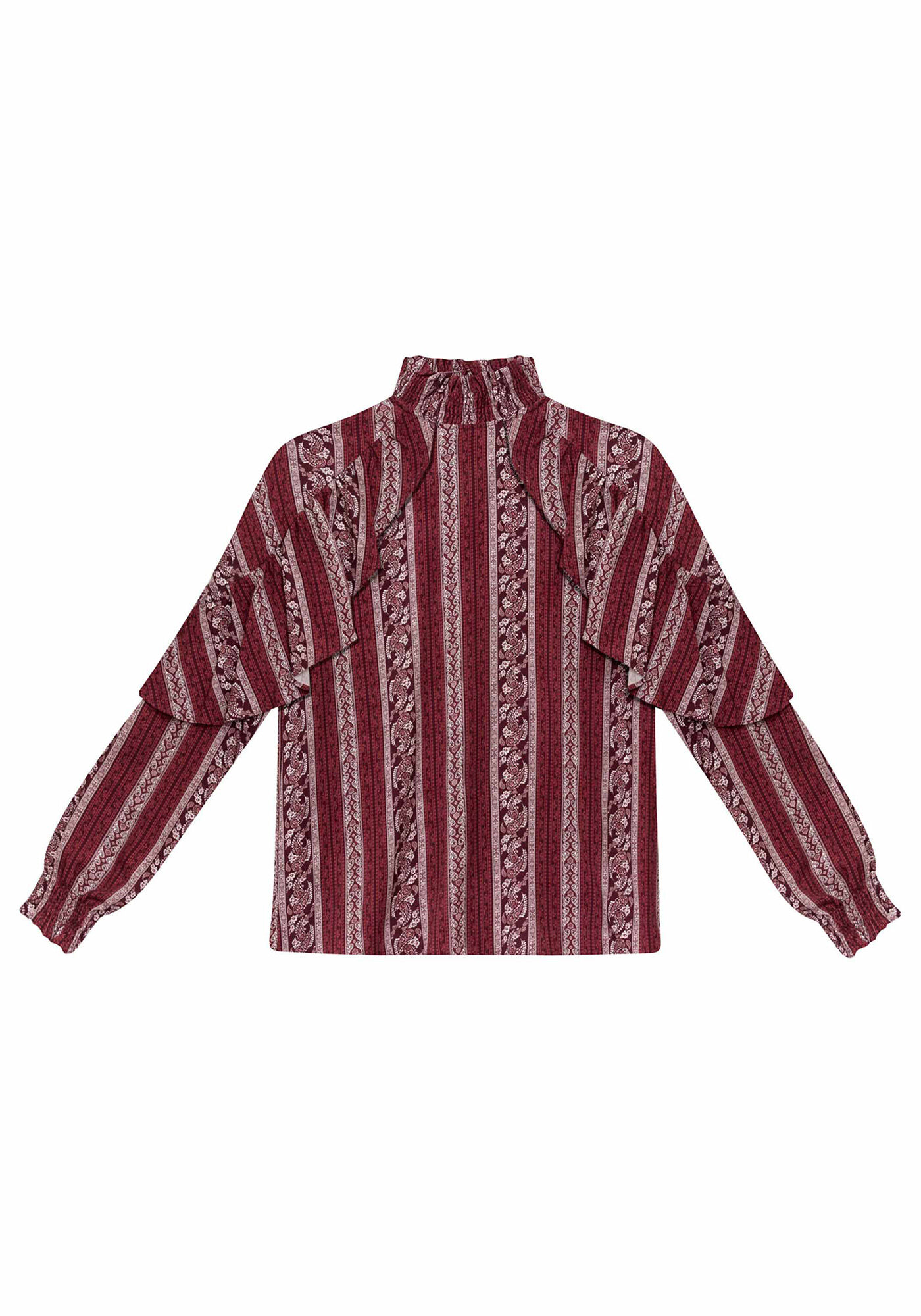 Blusa Gola Alta Estampada Tecido, , large.