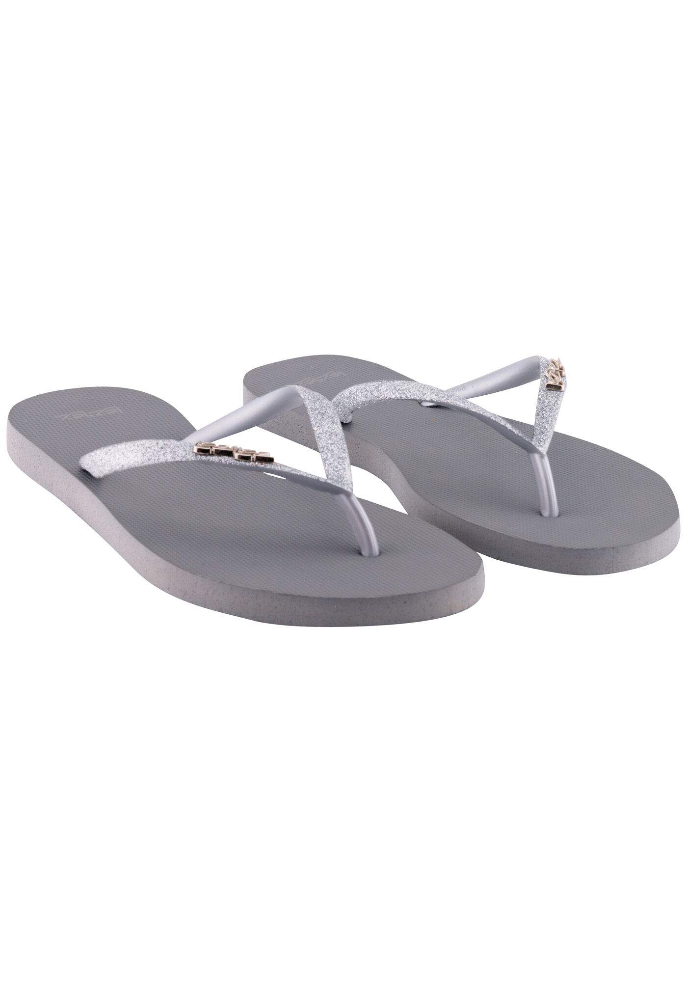 Chinelo de Borracha Minimal com Glitter, CINZA JUMO, large.