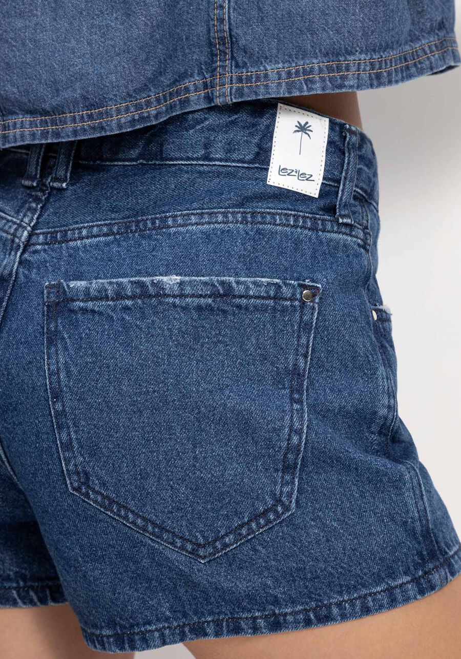 Shorts Jeans Linha A Sustentável, JEANS, large.