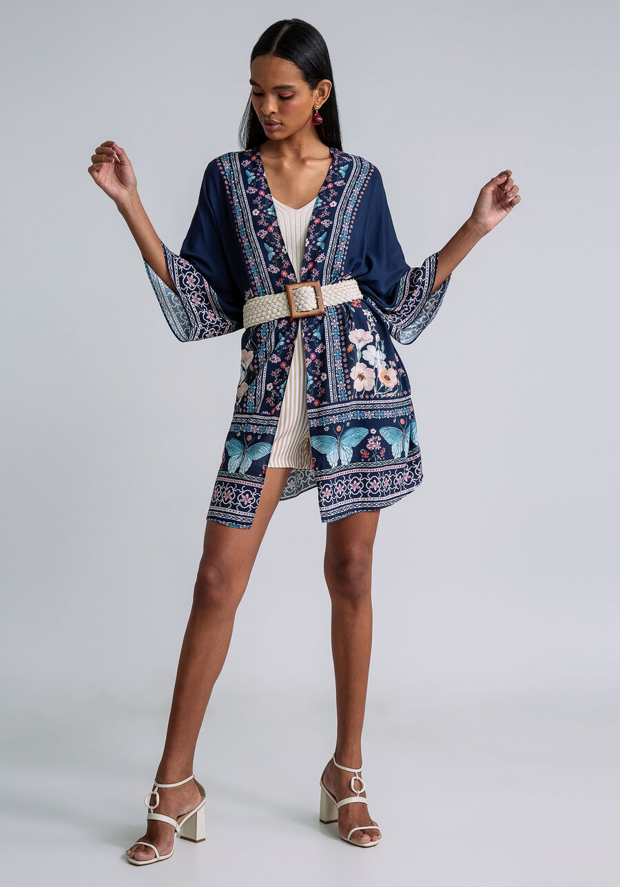 Kimono Sobreposição Manga 3/4, LIBERDADE. Kimono Sobreposição Manga 3/4, LIBERDADE, large.