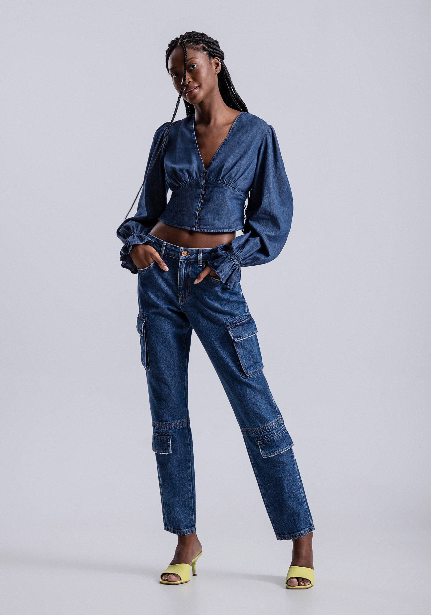 Babado jeans sales