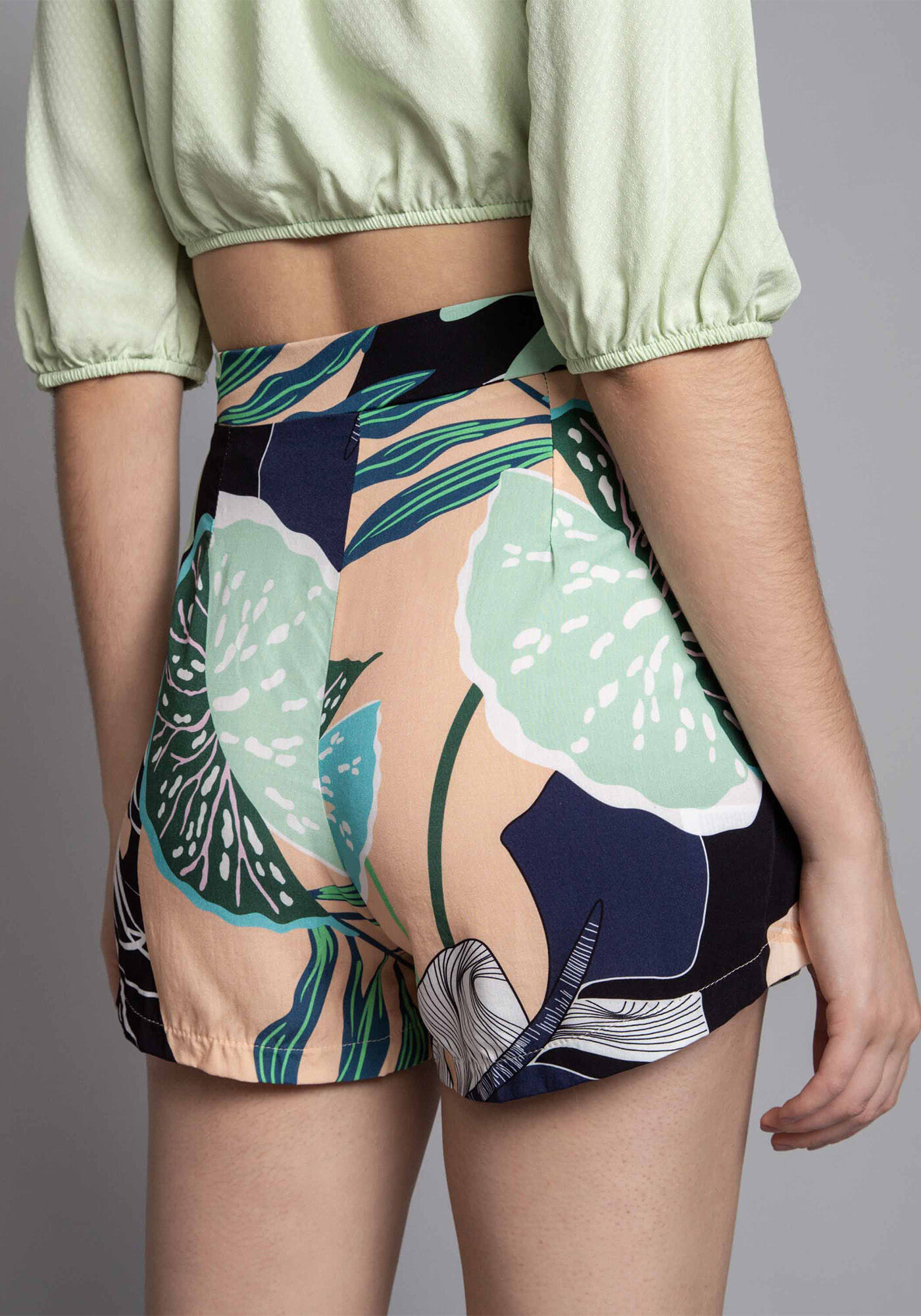 Shorts Cintura Alta Estampa Vivid, , large.