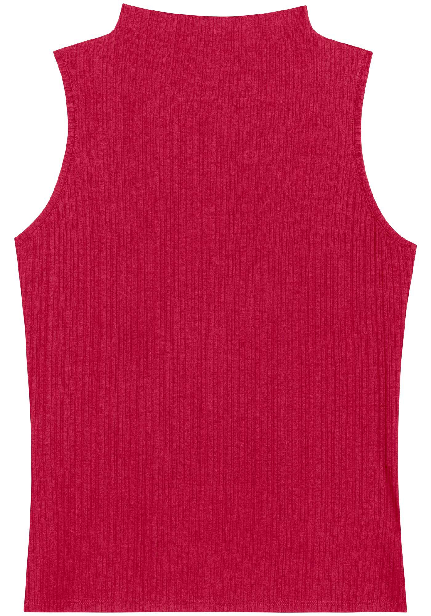 Blusa B&aacute;sica Em Malha Canelada Com Gola, , large.