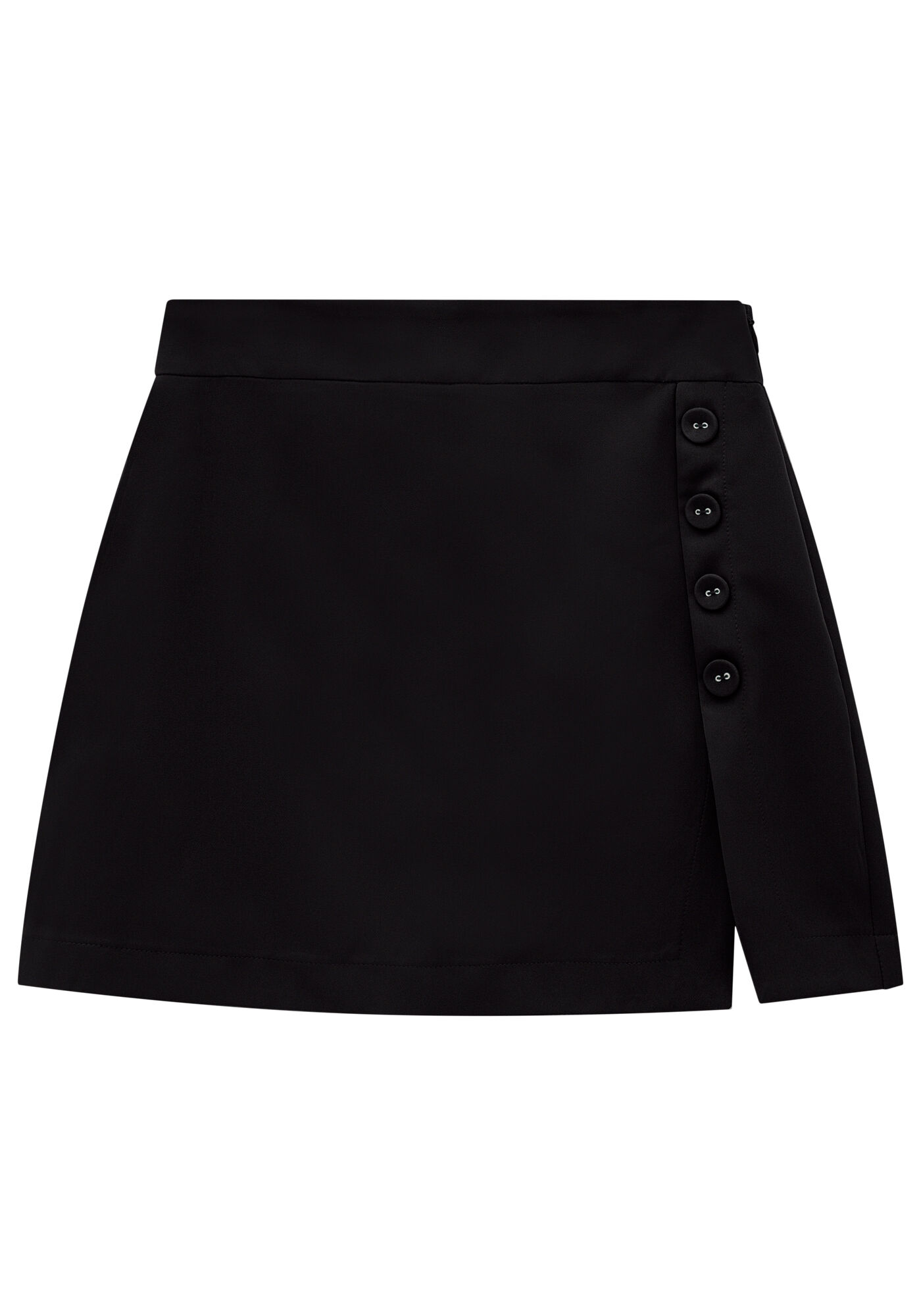 Short preto de hotsell tecido cintura alta