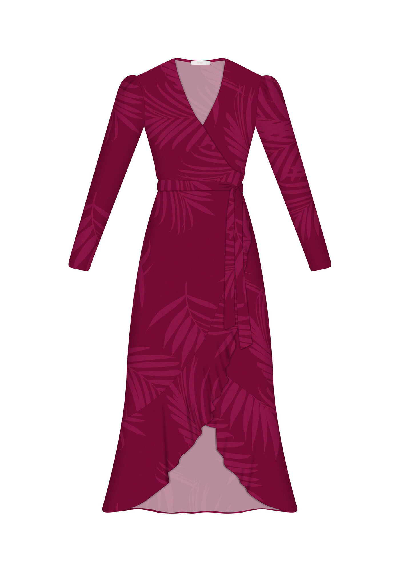 Vestido Manga Longa Transpassado, , large.