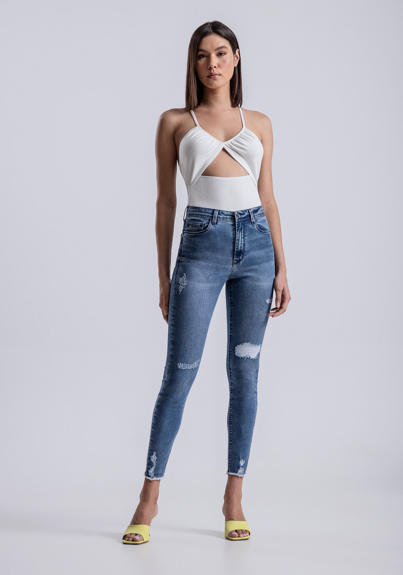 Cal&ccedil;a Jeans Skinny Cropped Aruba Flat Belly, , large.