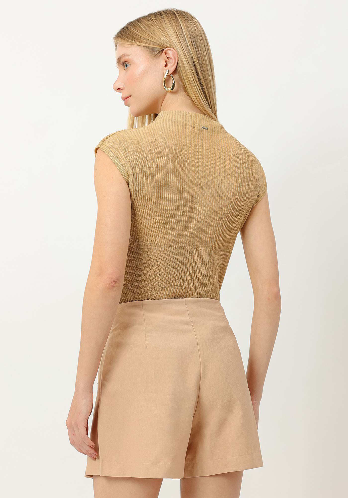 Regata em Tric&ocirc; Lurex com Gola, , large.