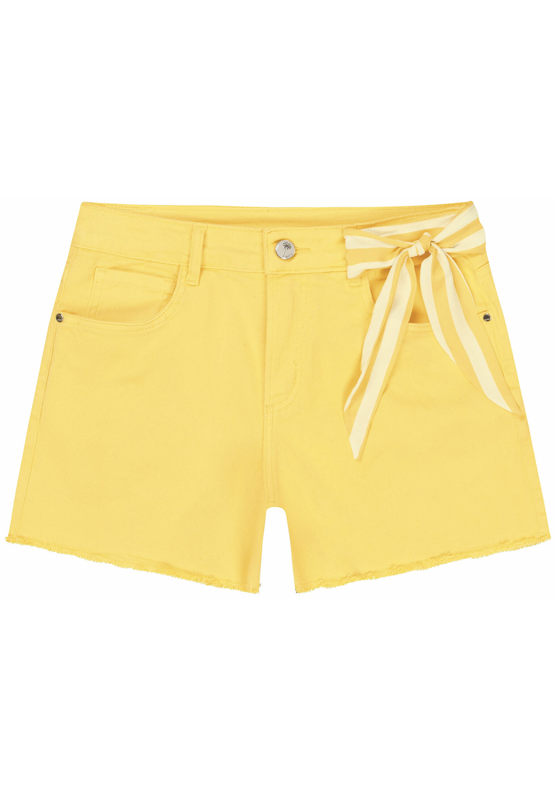 Shorts Sarja Boyfriend com Lenço Estampado, . Shorts Sarja Boyfriend com Lenço Estampado, , large.