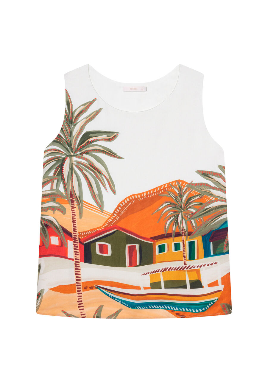 Blusa sem Mangas Estampa, . Blusa sem Mangas Estampa, , large.