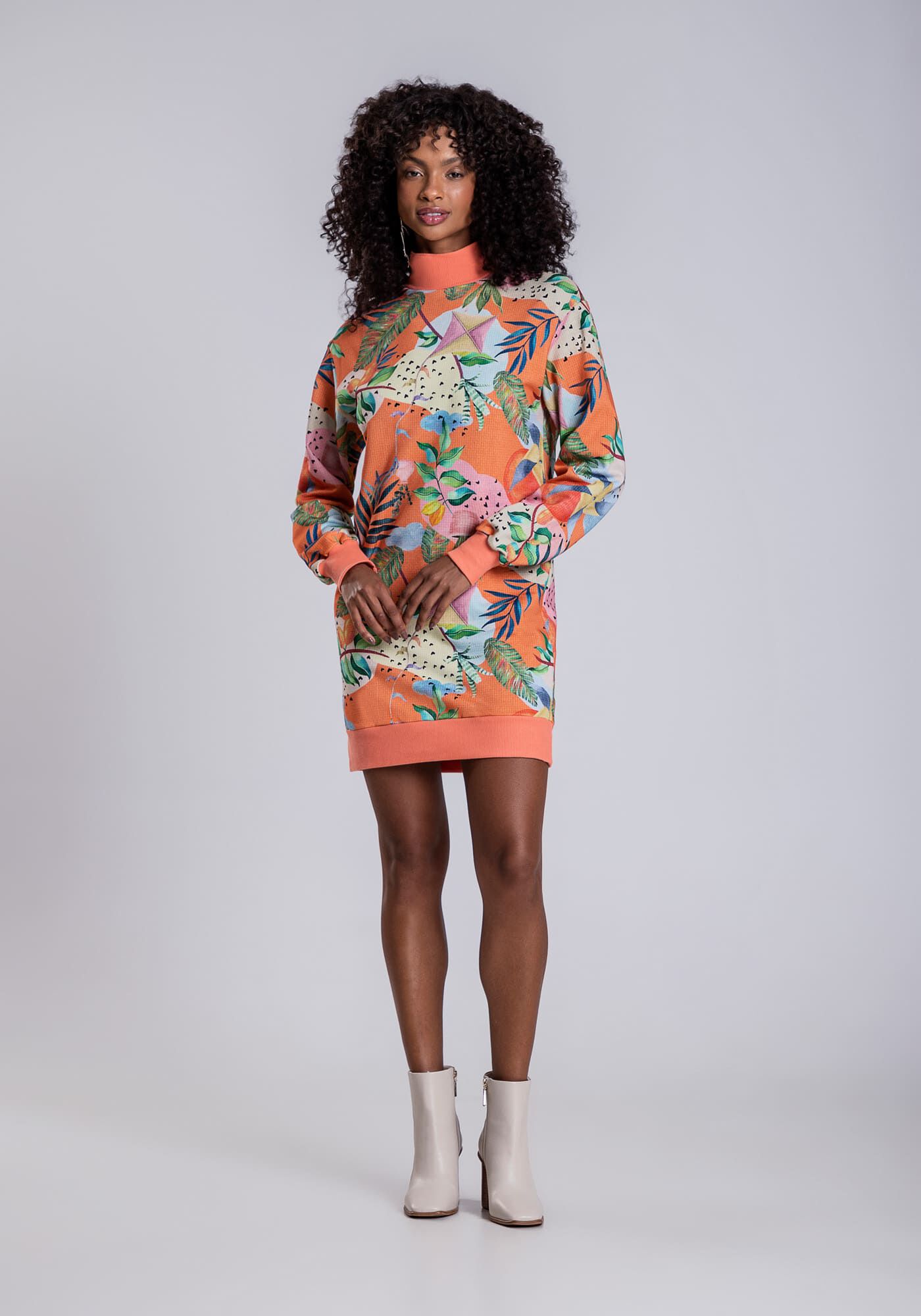 Vestido Curto em Moletom com Punho Barra, LUDICA, large.