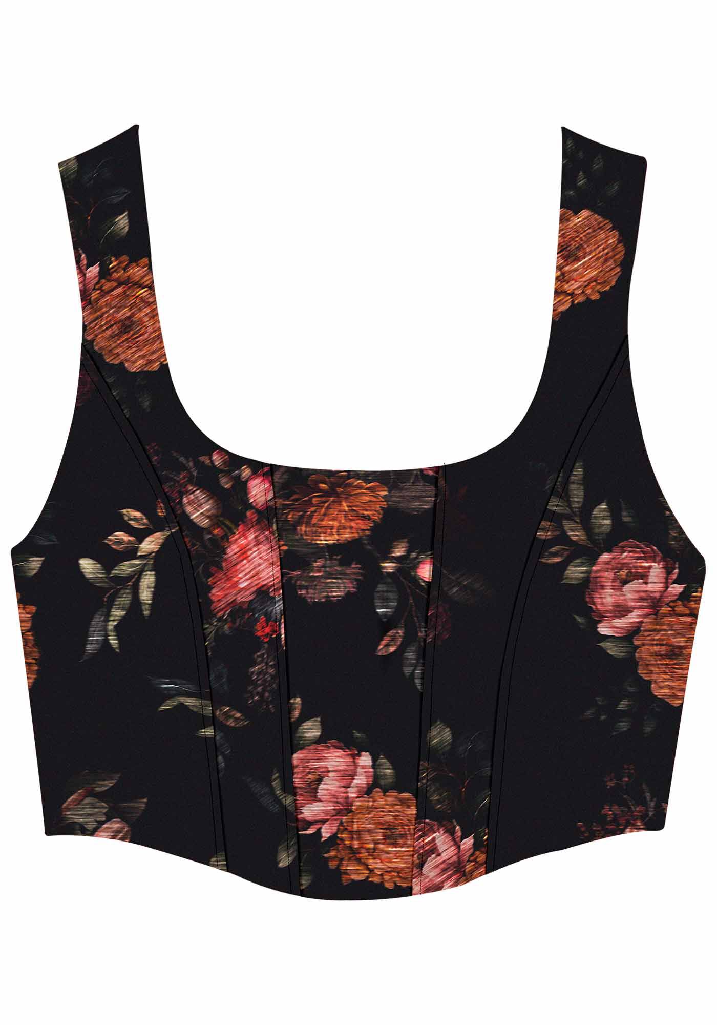 Blusa Corset em Moletom Floral, VIENA, large.
