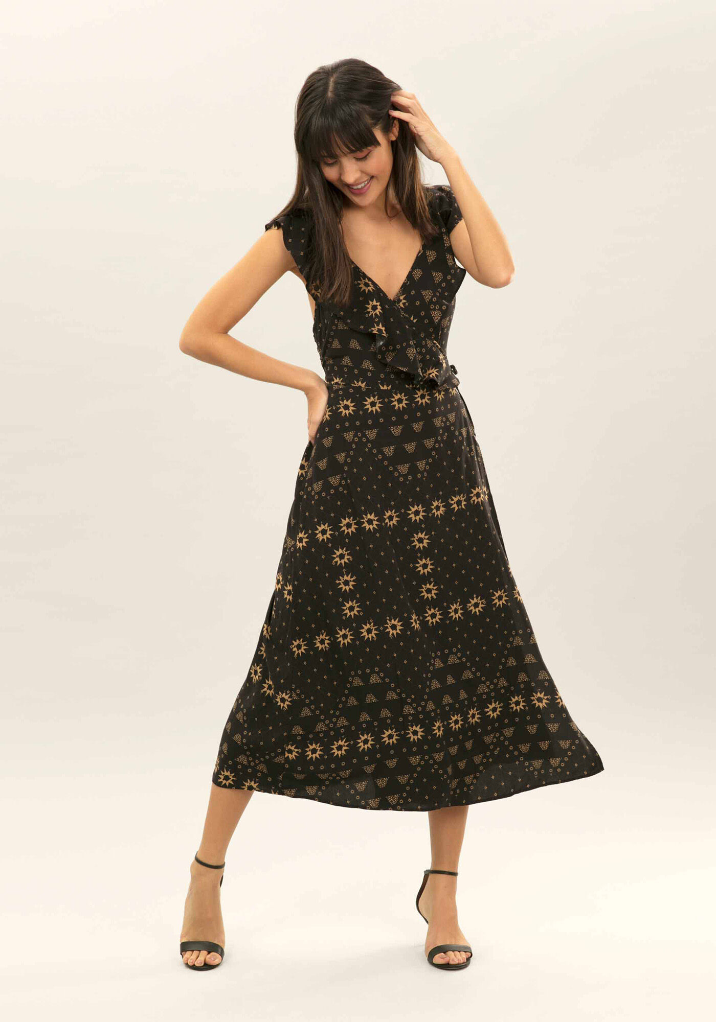 Vestido M&iacute;di Transpassado, , large.