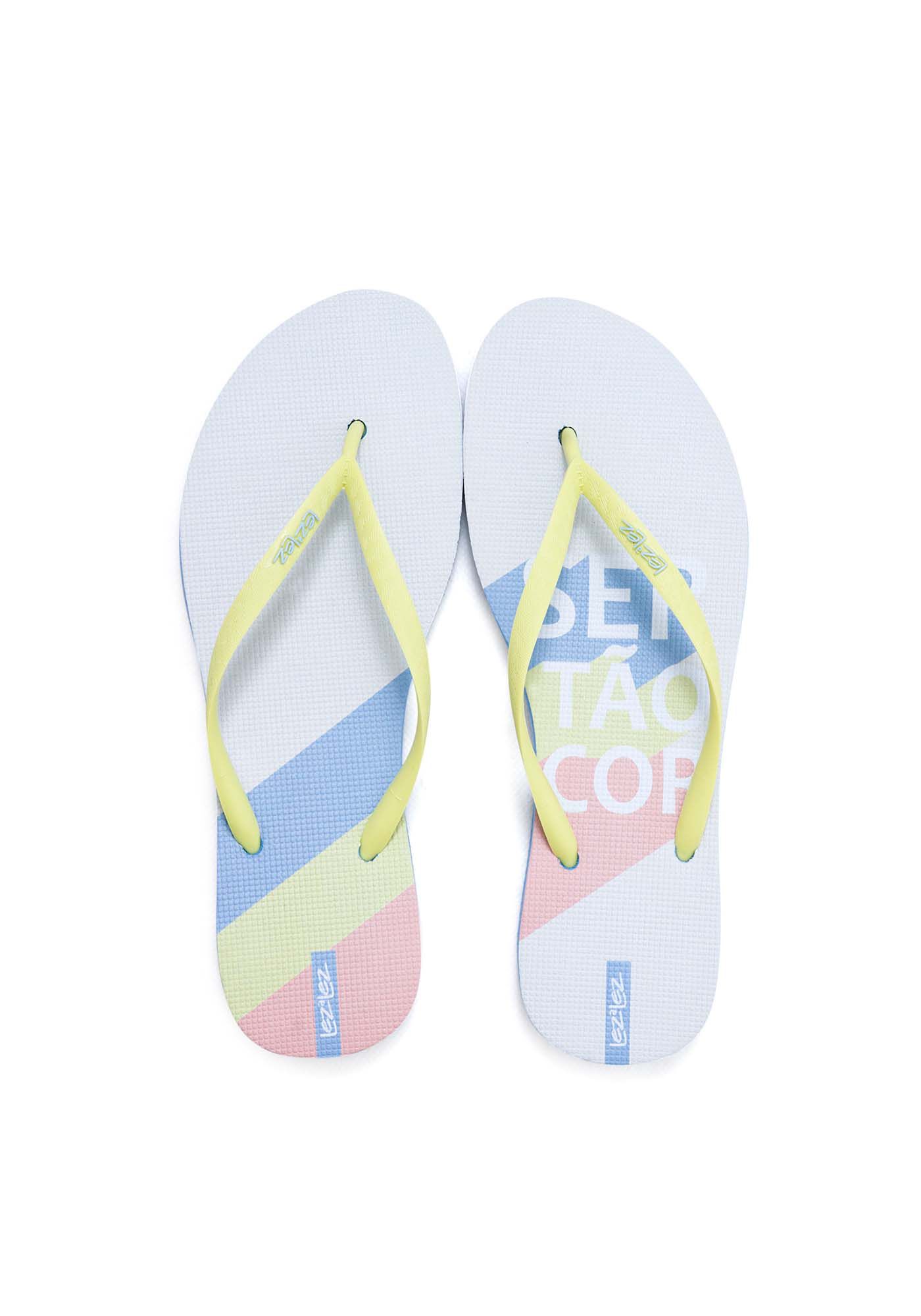 Chinelo em Borracha com Estampa Sert&atilde;o, AMARELO OSTRA, large.