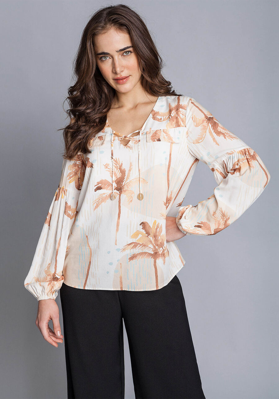 Blusa Manga Longa Estampada, LONG BEACH, large.