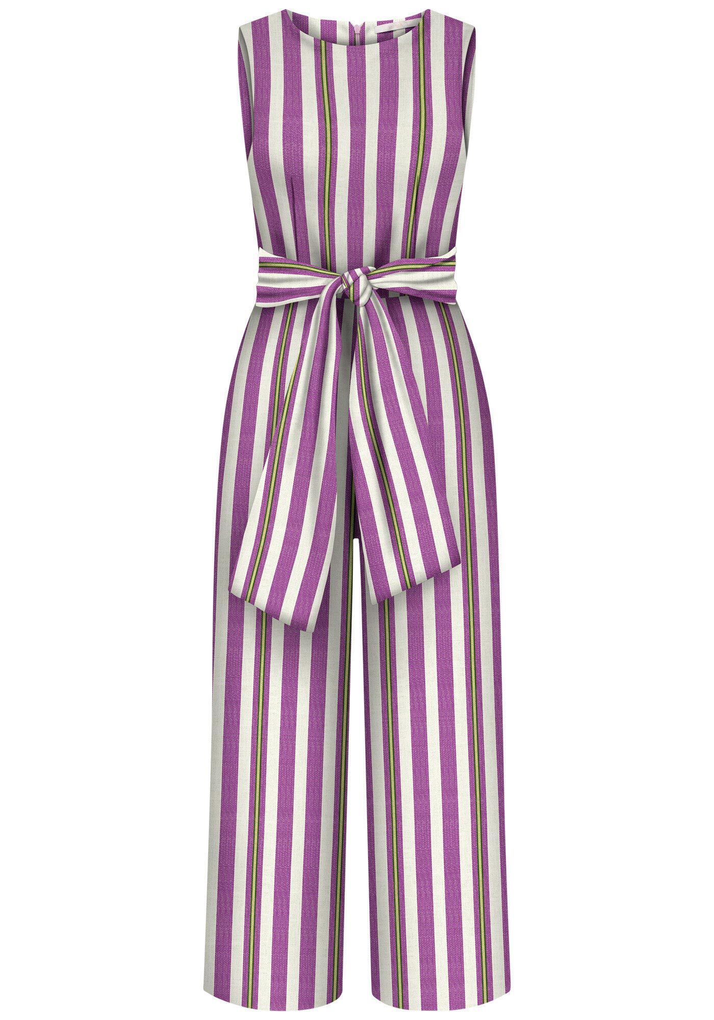 Macac&atilde;o Midi Estampado com Bolso e Cinto, LAVANDA, large.