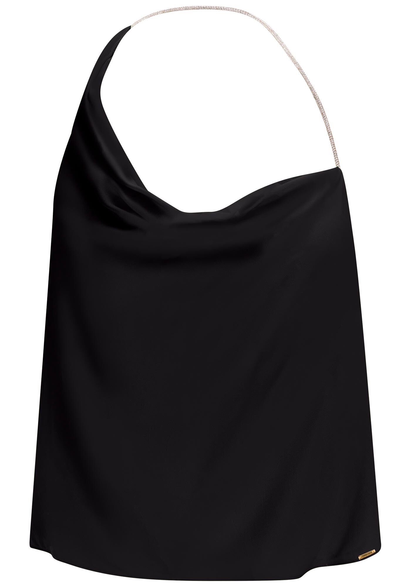 Blusa Frente &Uacute;nica Assim&eacute;trica com Al&ccedil;a Strass, , large.