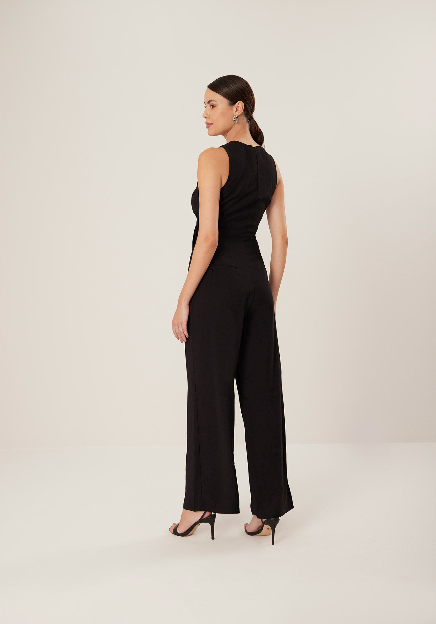 Macac&atilde;o Longo Sem Mangas Com Transpasse E Lapela, , large.