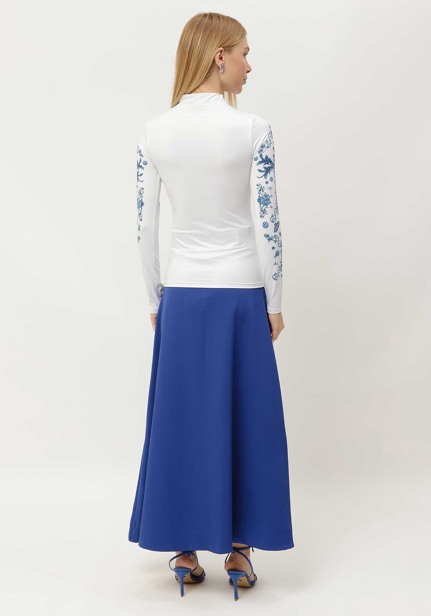 Blusa Manga Longa com Gola Alta em Retil&iacute;nea, , large.