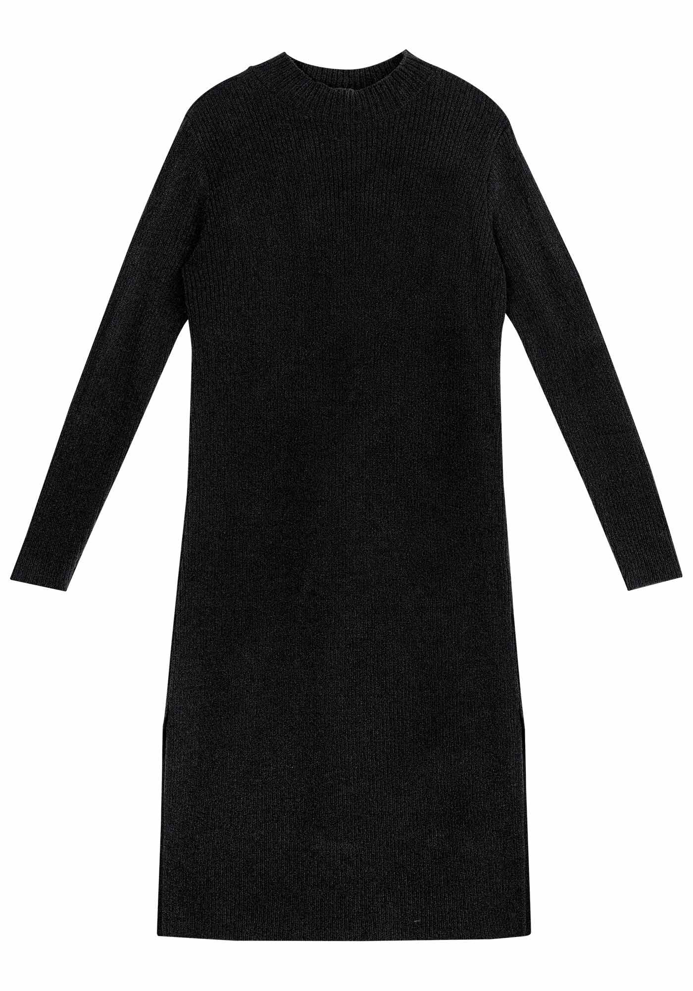 Vestido Midi em Tric&ocirc; com Fenda Lateral, , large.