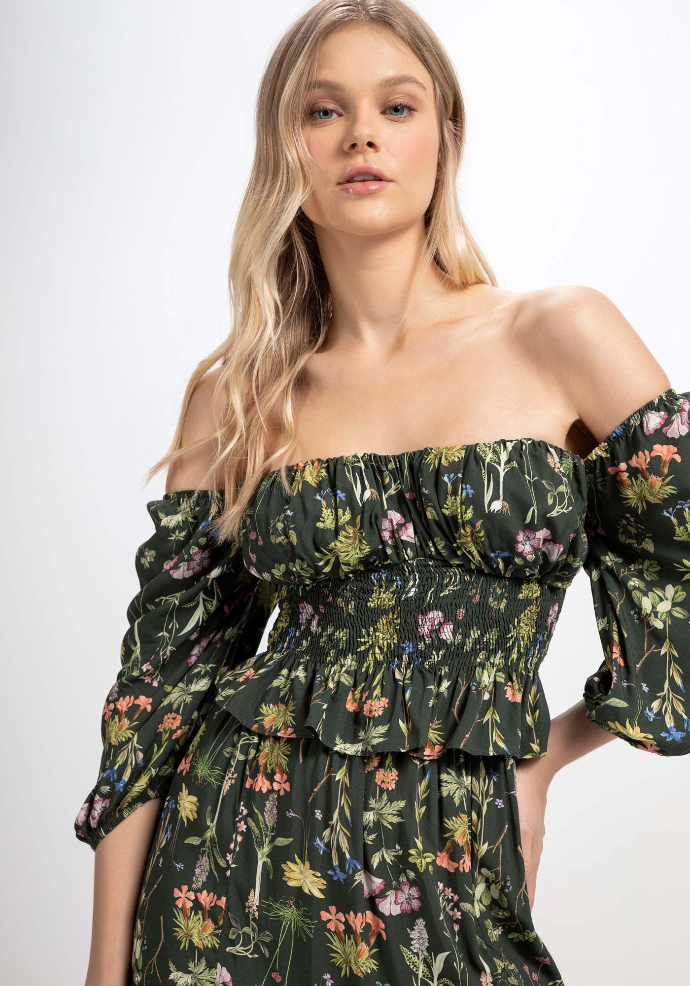 Blusa Manga Bufante com Franzido Busto, POND, large.