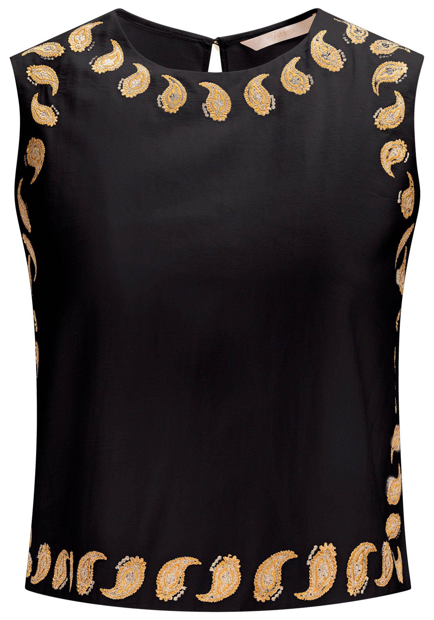 Blusa com Bordado Paisley Lurex, , large.