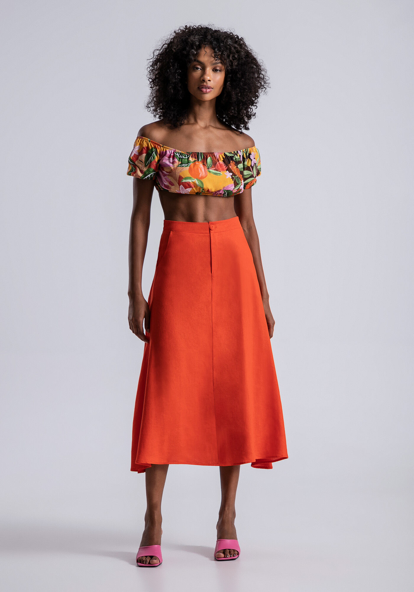 Saia discount linho midi