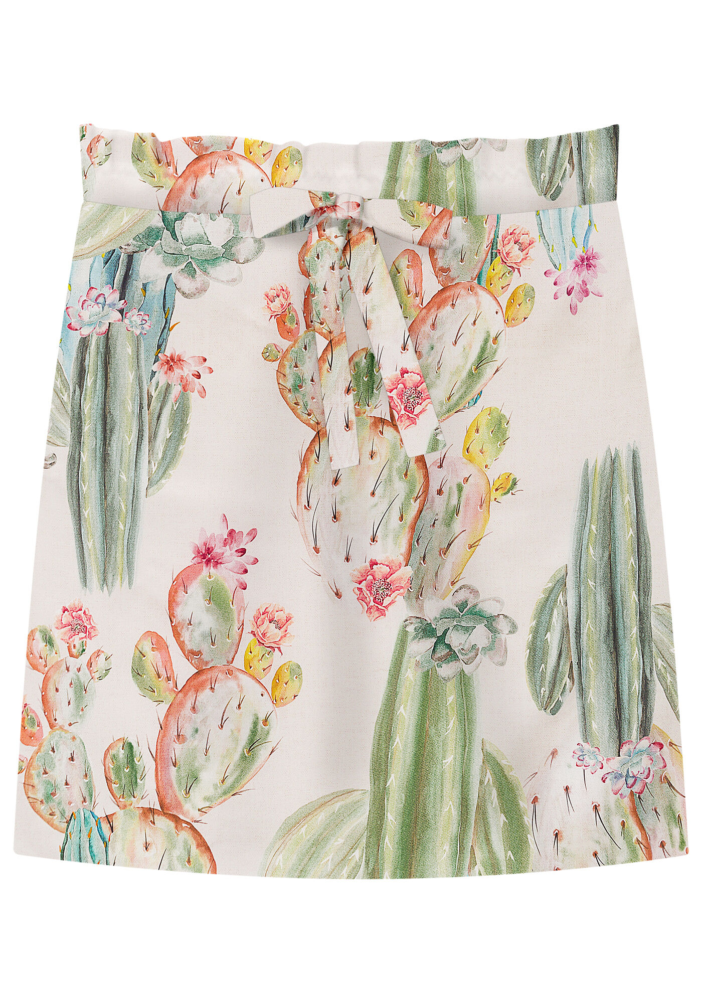 Saia Clochard Cintura Alta em Tecido, , large.