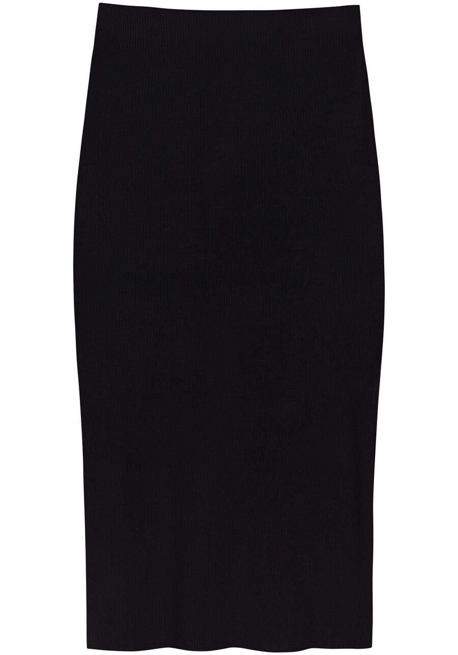 Saia Midi Com Cintura Alta Em Malha Canelada, . Saia Midi Com Cintura Alta Em Malha Canelada, , large.