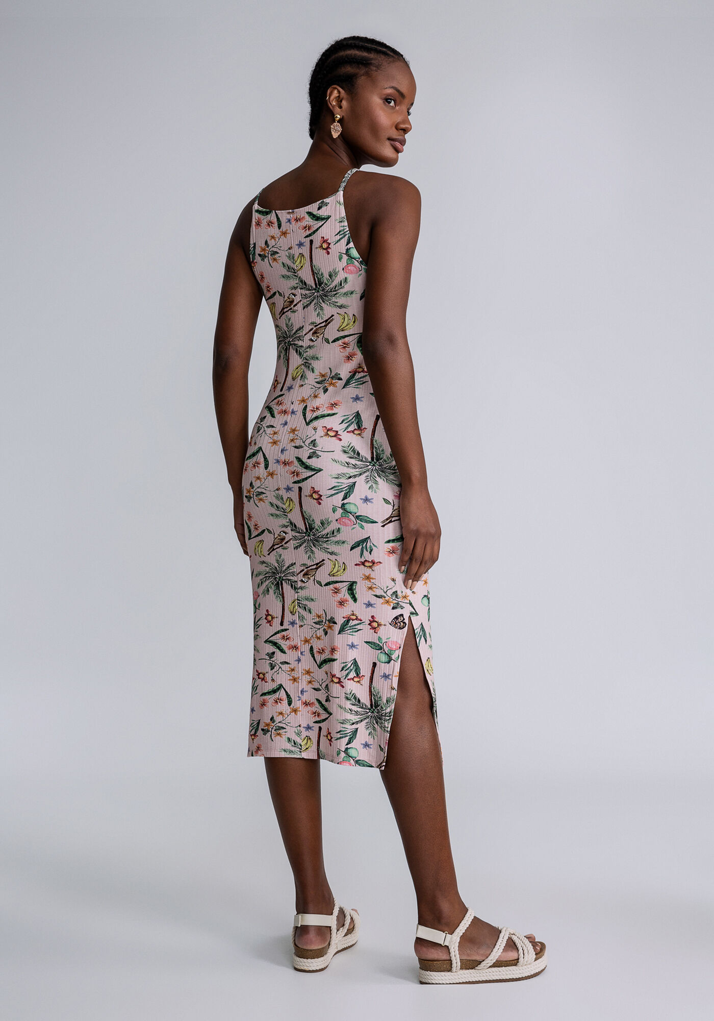 Vestido midi lascado sales