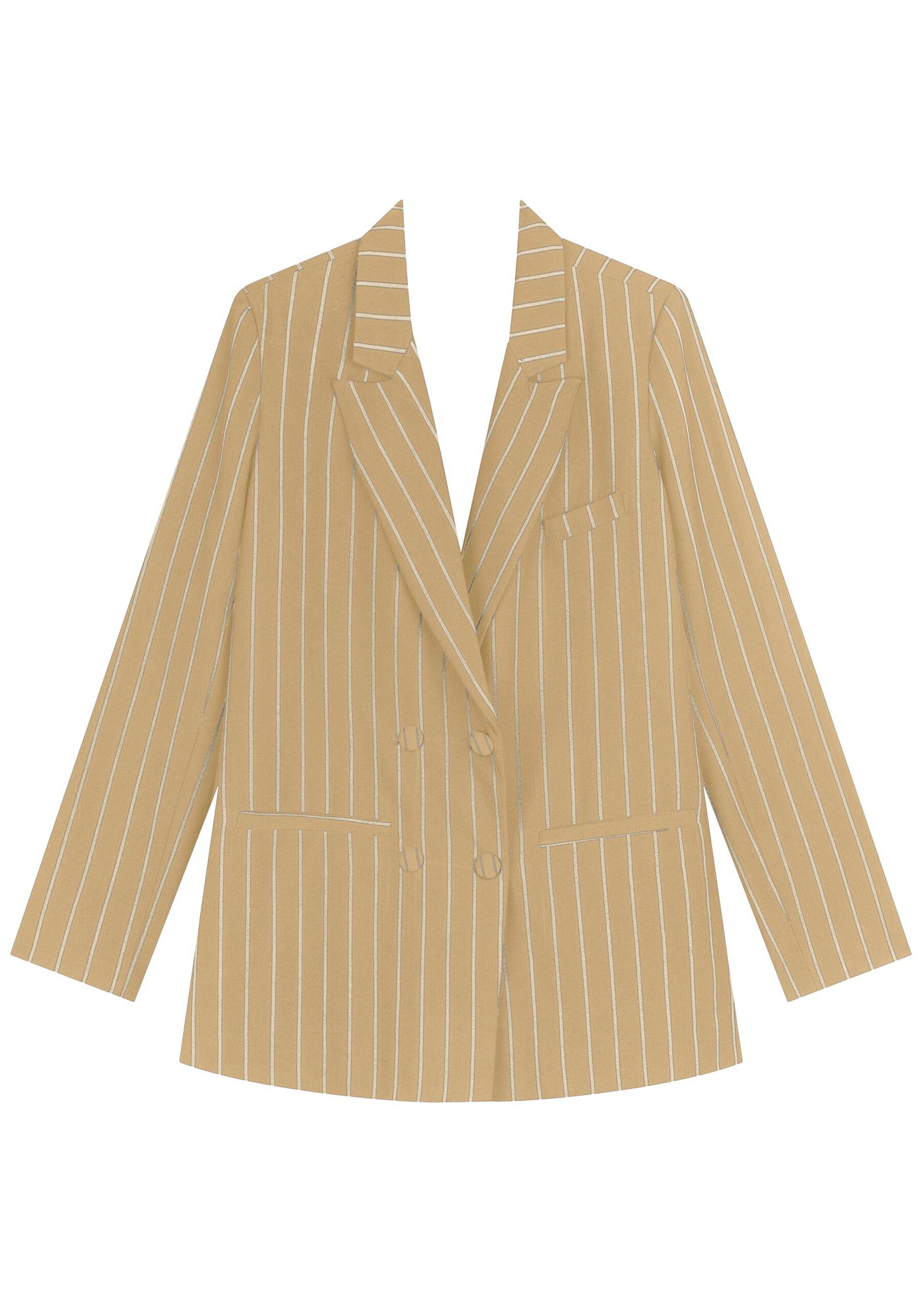 Blazer Alongado Em Alfaiataria Com Lapelas E Botões Forrados, . Blazer Alongado Em Alfaiataria Com Lapelas E Botões Forrados, , large.