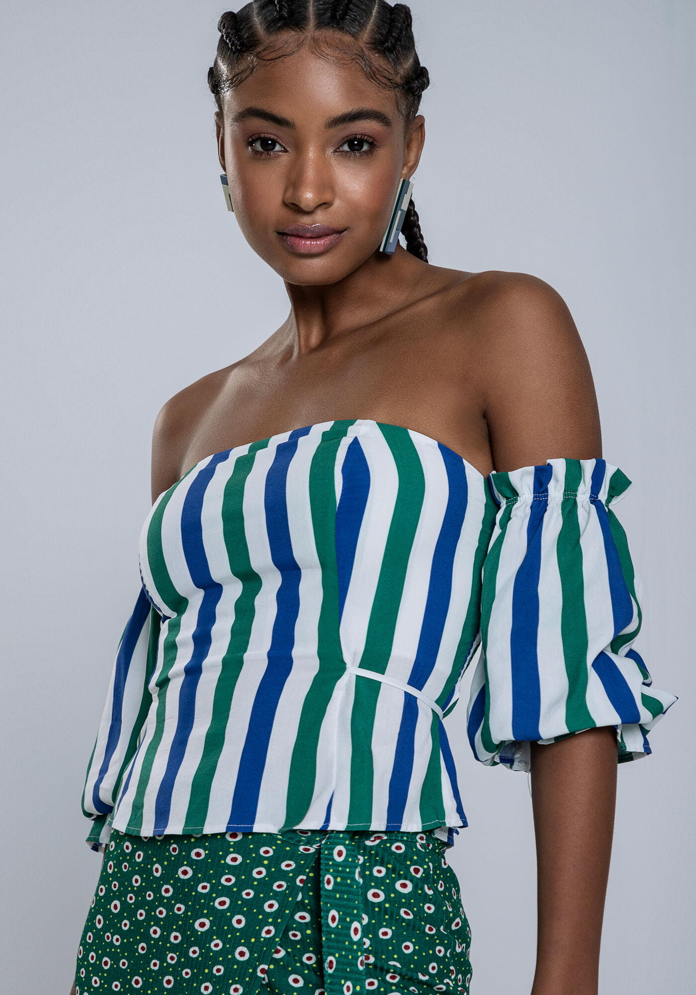 Blusa Ombro a Ombro 3/4 em Viscose, , large.