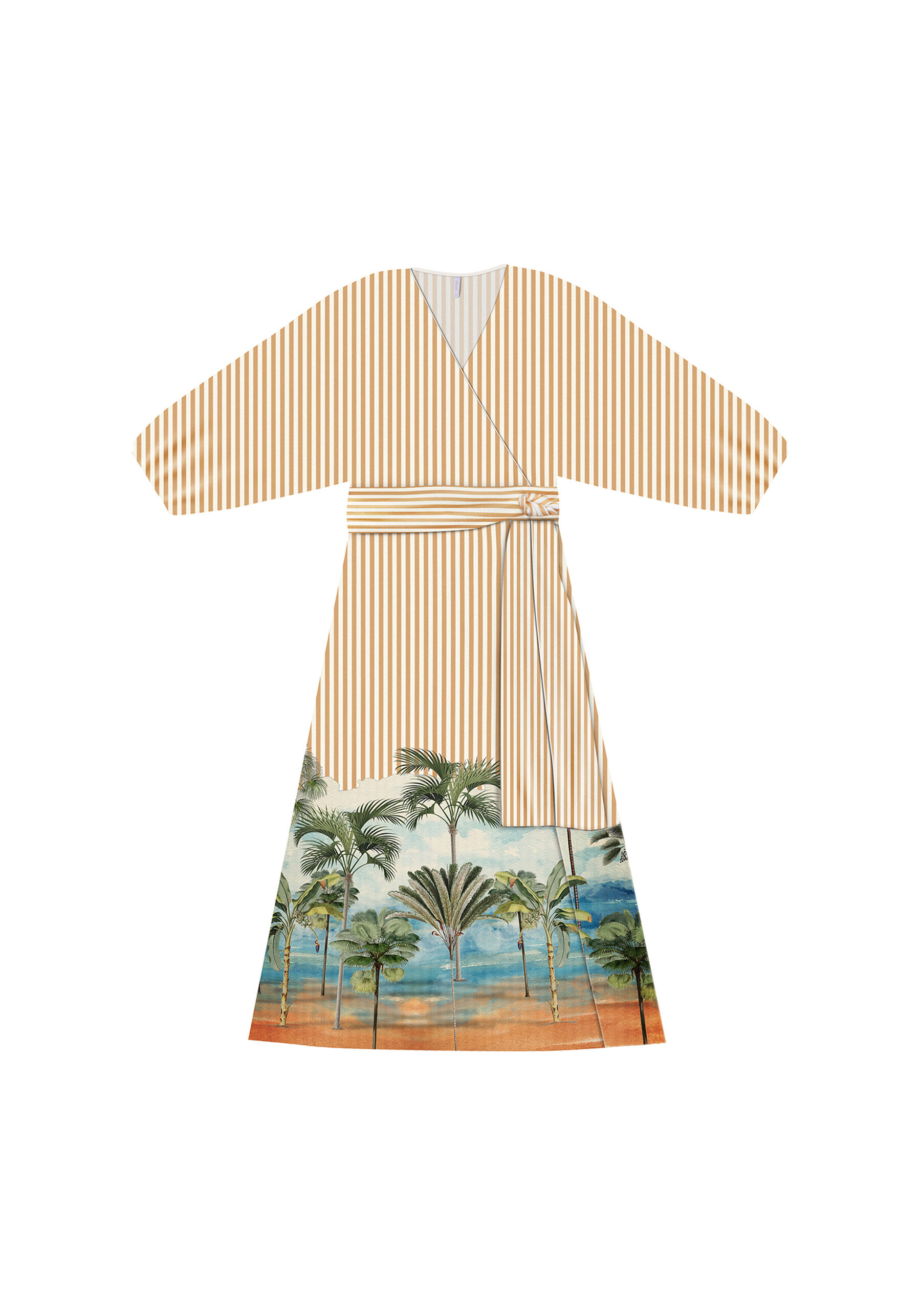 Vestido Midi Transpassado Estampado, GUARDA SOL. Vestido Midi Transpassado Estampado, GUARDA SOL, large.