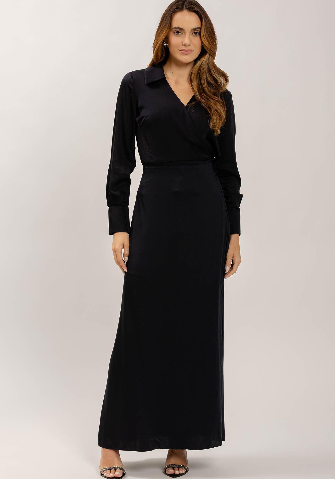 Saia Longa Reta Slim com Fenda, , large.