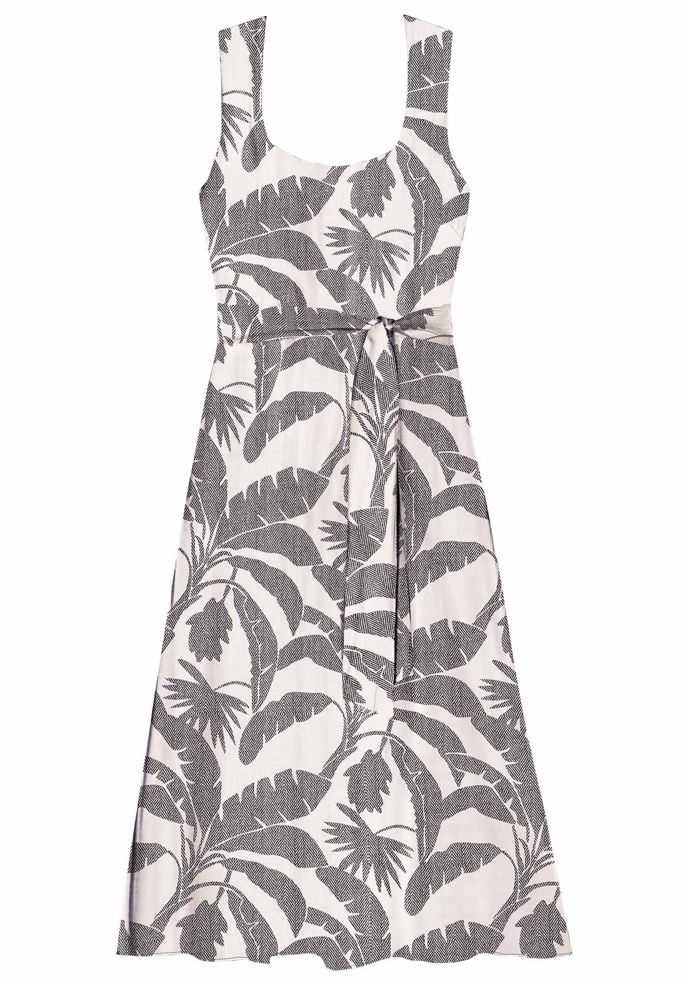 Vestido Midi Decote Quadrado com Cinto, , large.