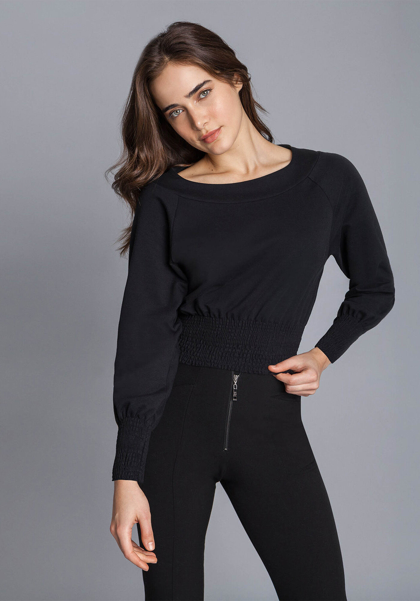 Blusa Cropped Manga Longa, , large.