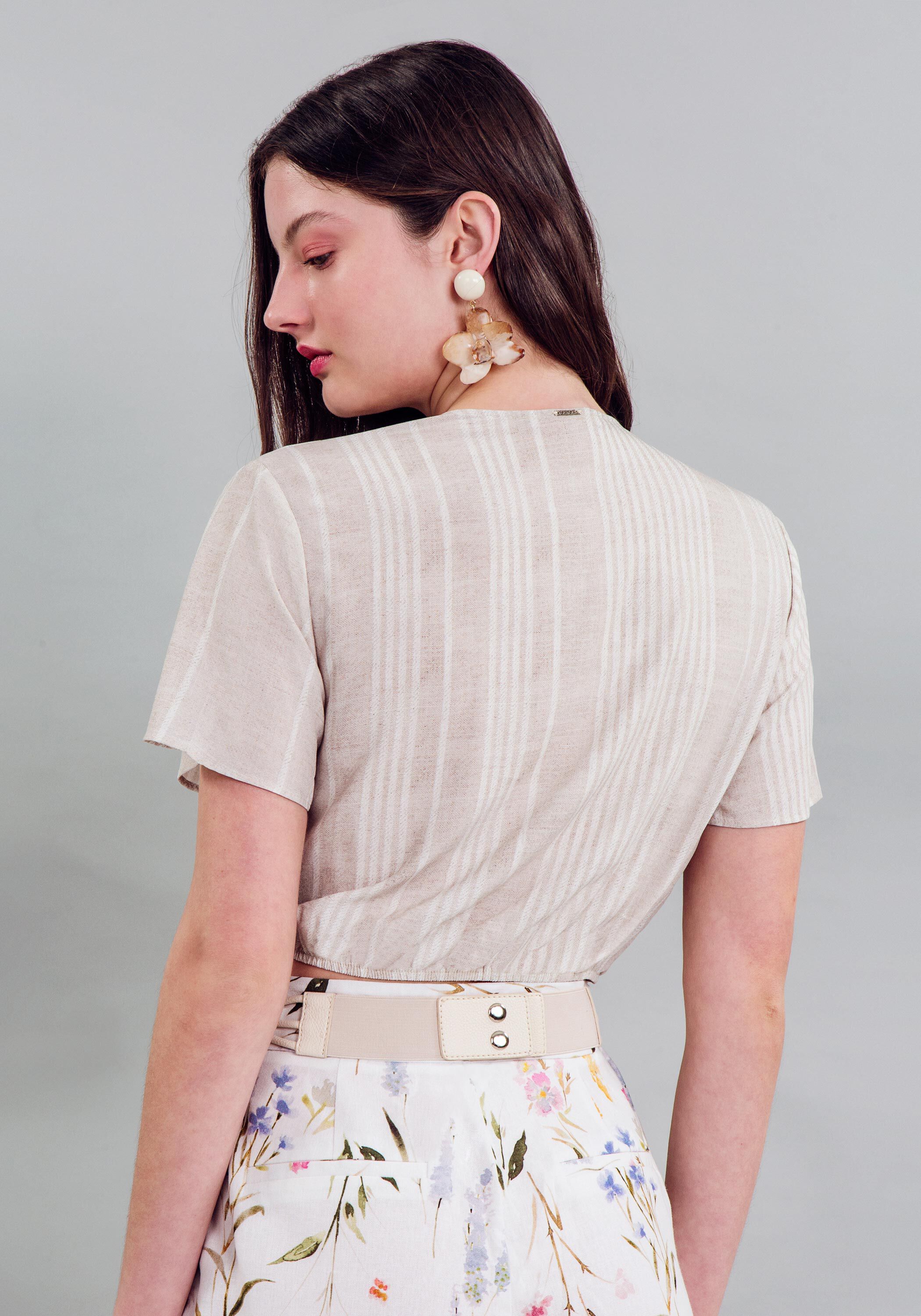 Blusa Cropped Tecido Rayon Bali, , large.