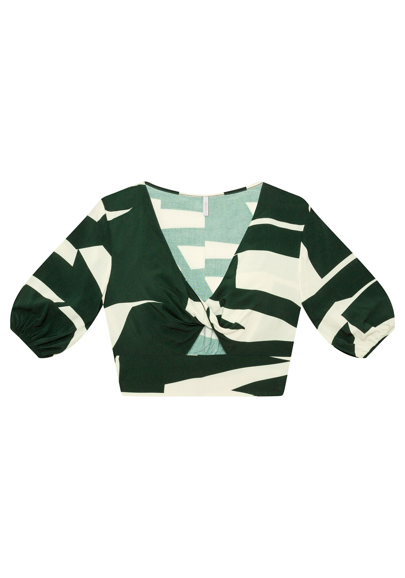 Blusa Cropped Recorte Busto Estampa, , large.