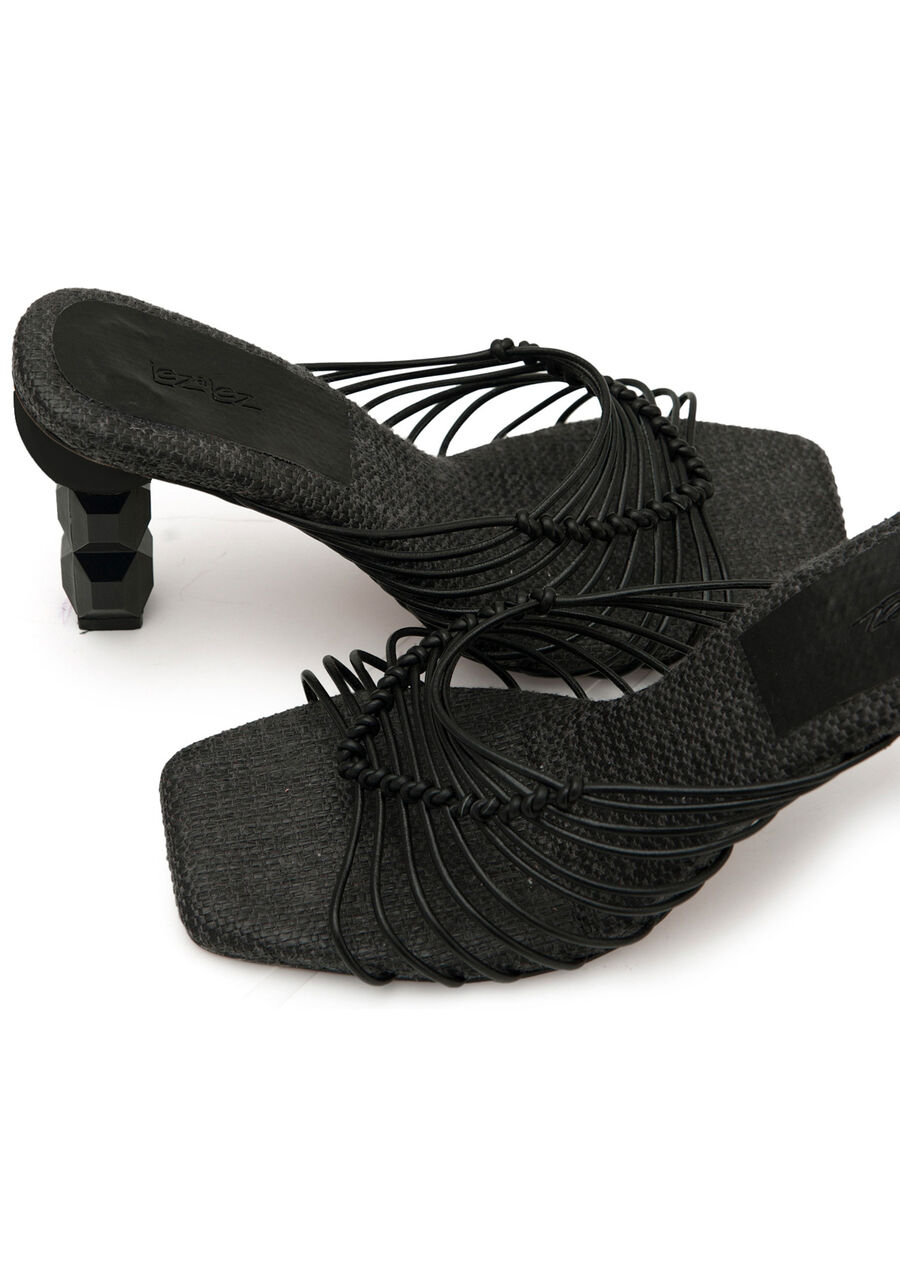 Sandália Mule com Salto Alto Escultural, . Sandália Mule com Salto Alto Escultural, , large.