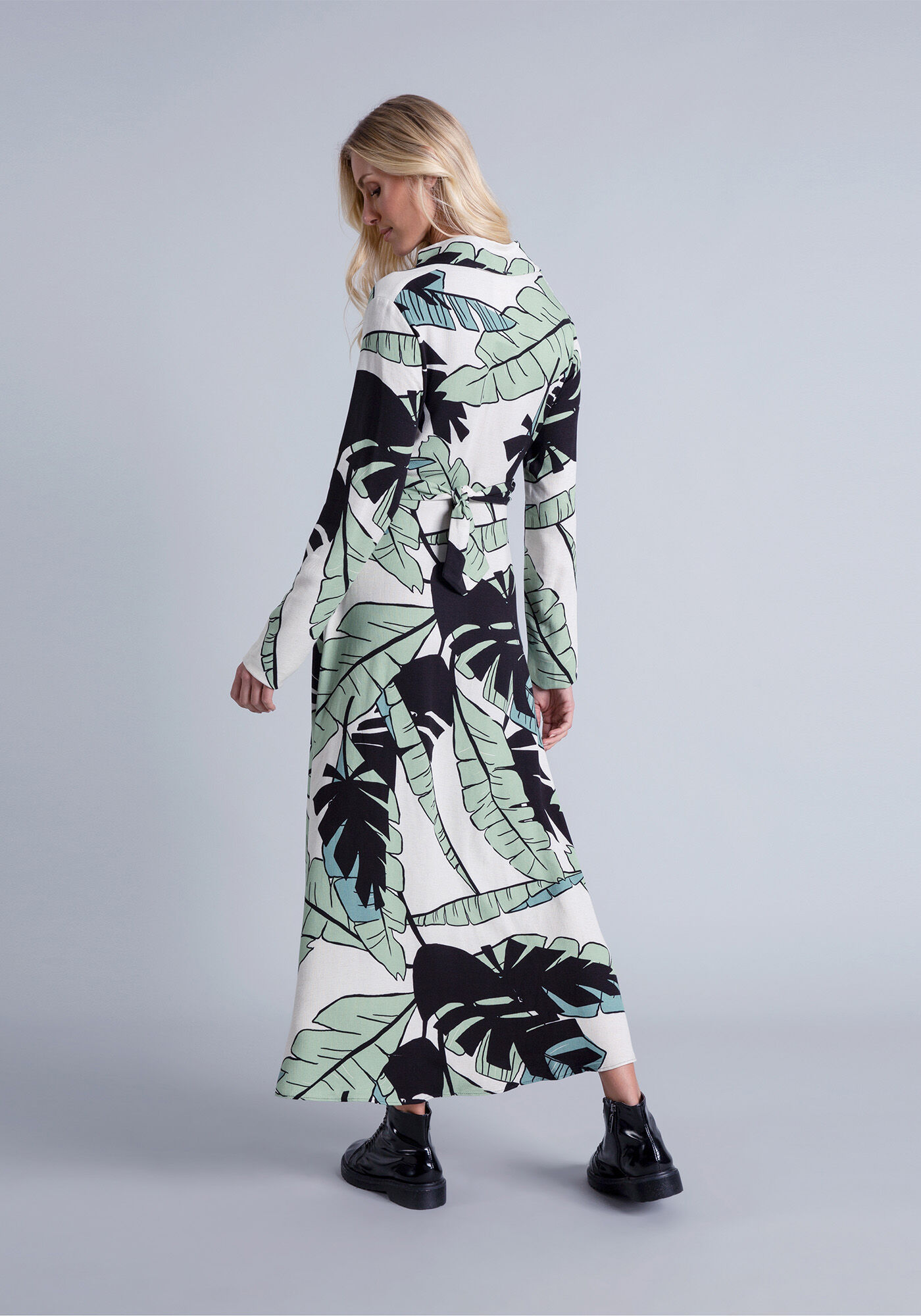 Vestido Manga Longa M&iacute;di Transpasse, , large.